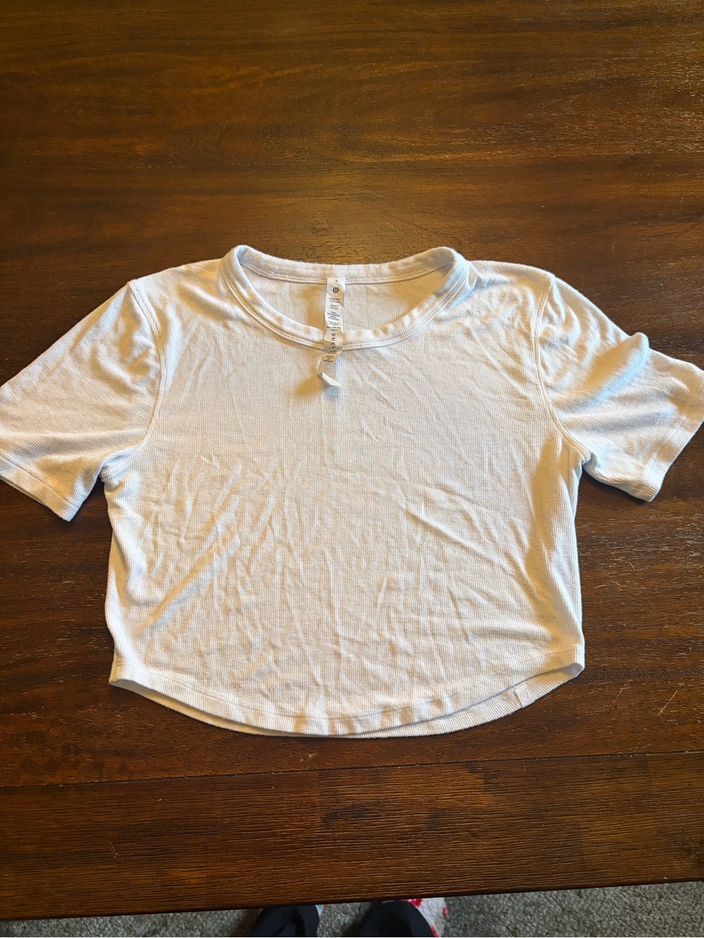 Lululemon Ribbed Modal Short Sleeve Top Women’s Size 8 White Ivory Cropped